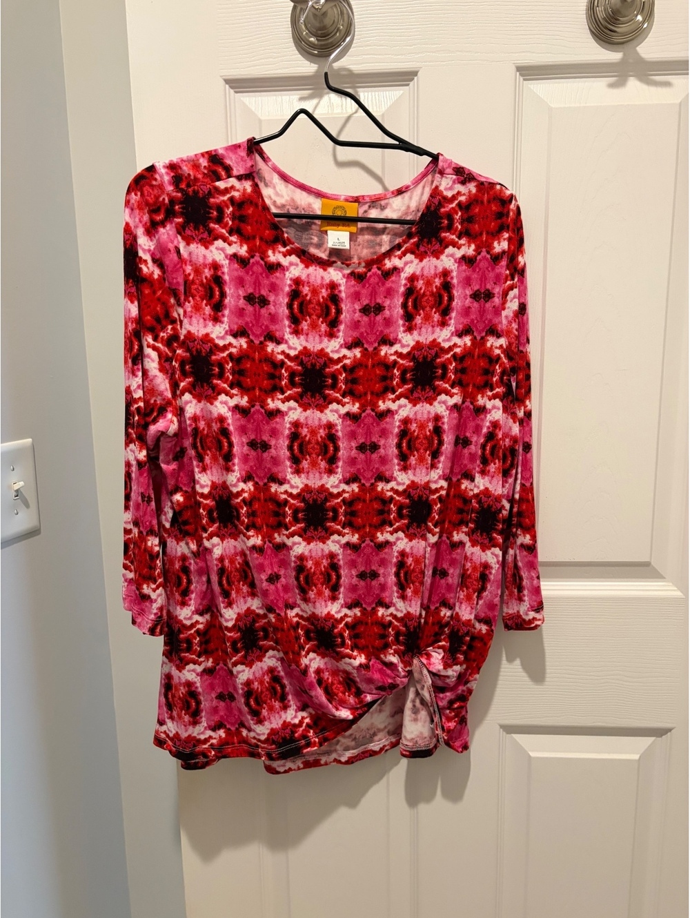 Ruby Rd Pink abstract print blouse - L